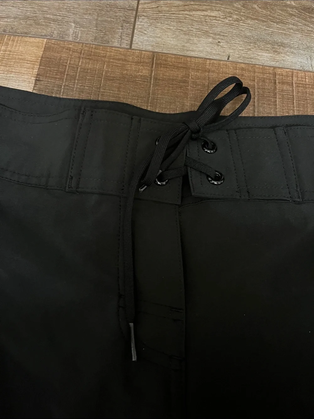 Men's Black Swim Board Shorts with Drawstring Waist
